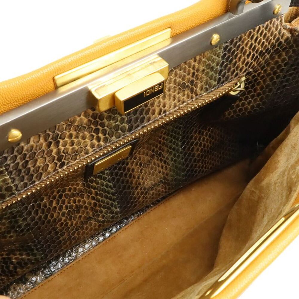 Fendi Peekaboo Leather Python Handbag - image 8